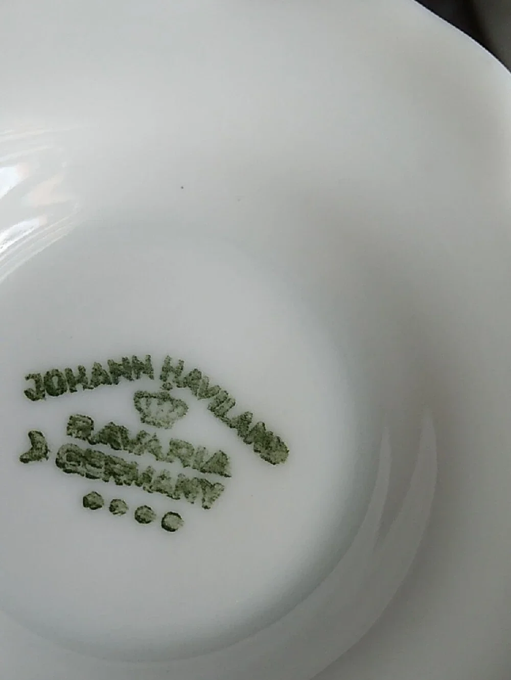 Johann Haviland Vintage White Porcelain Teacups with Pink Rose Motif Gold Trim